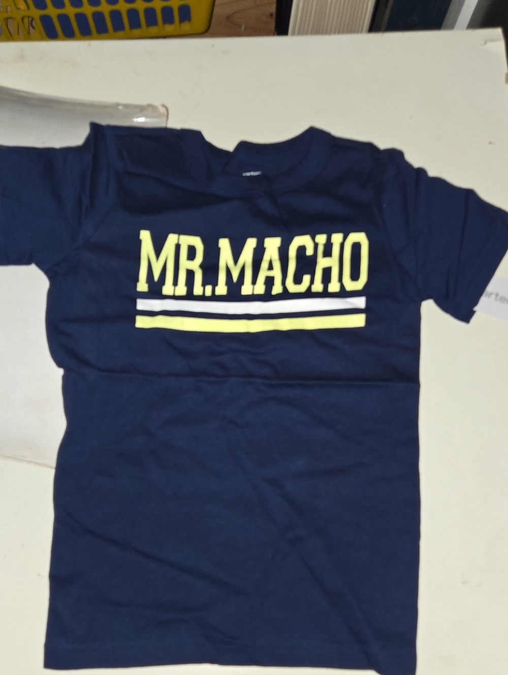 Carter's Navy and Yellow 'Mr. Macho' Short Sleeve Tee